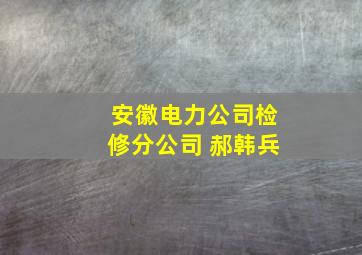 安徽电力公司检修分公司 郝韩兵